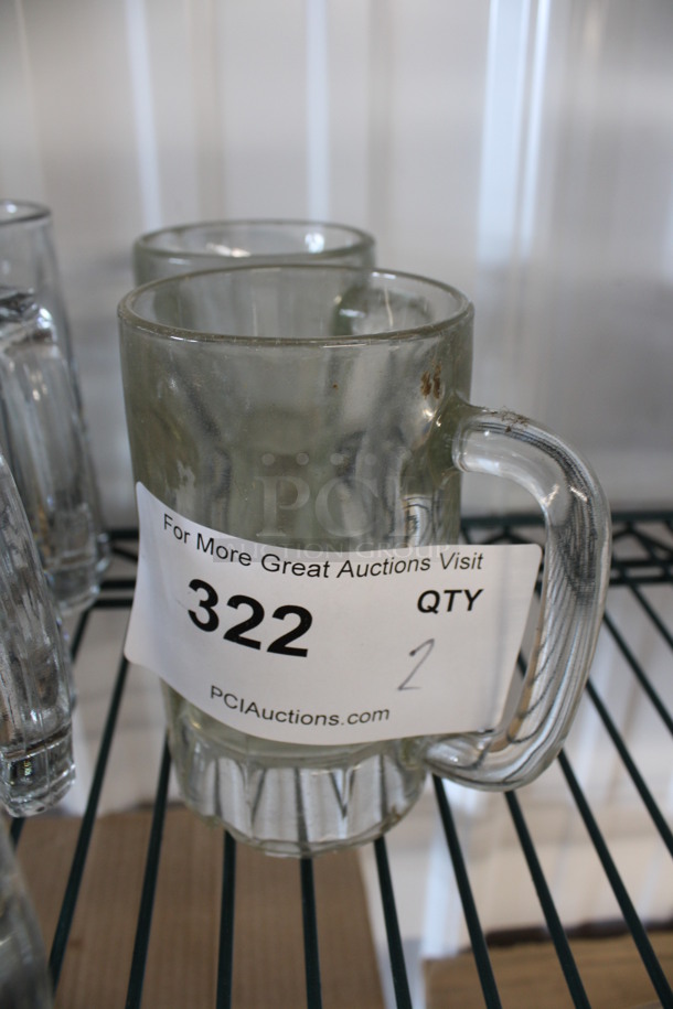2 Glass Mugs. 4.5x3x6. 2 Times Your Bid!