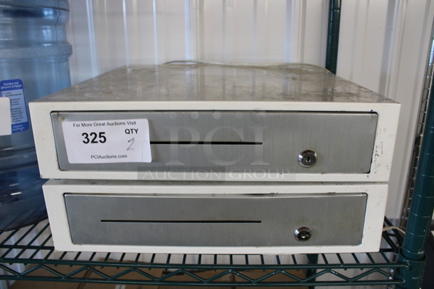 2 White Metal Cash Drawers. 16.5x16x4. 2 Times Your Bid! - Image 1 of 4