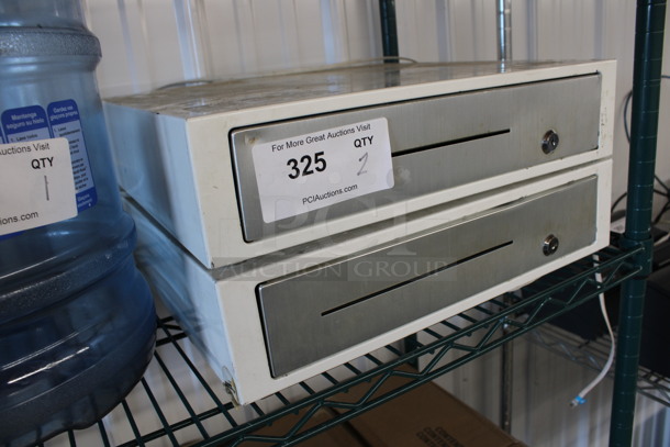 2 White Metal Cash Drawers. 16.5x16x4. 2 Times Your Bid! - Image 2 of 4