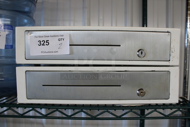 2 White Metal Cash Drawers. 16.5x16x4. 2 Times Your Bid! - Image 3 of 4