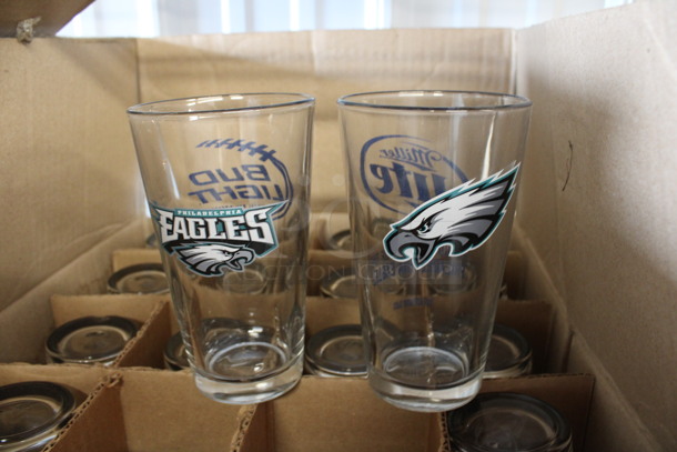 16 Beverage Glasses w/ Various Logos. 3.5x3.5x6. 16 Times Your Bid! - Image 3 of 3