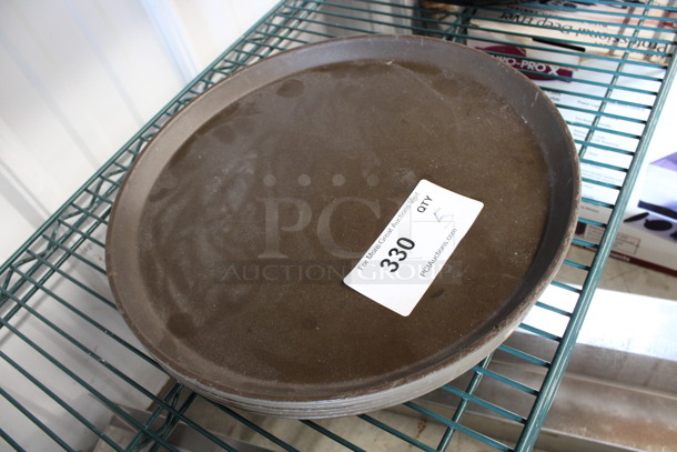 5 Brown Round Serving Trays. 14x14x1. 5 Times Your Bid! - Image 2 of 2