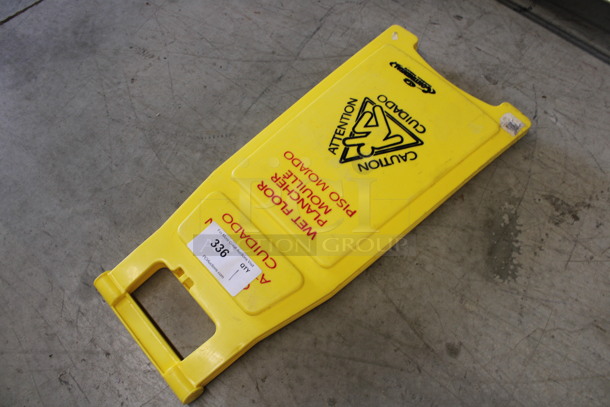 Yellow Poly Wet Floor Caution Sign. 12x2x26 - Image 2 of 2