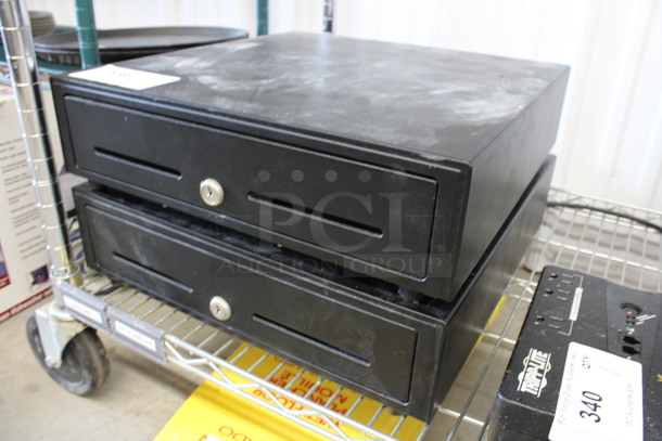 2 Black Metal Cash Drawers. 16.5x16.5x4. 2 Times Your Bid! - Image 2 of 4