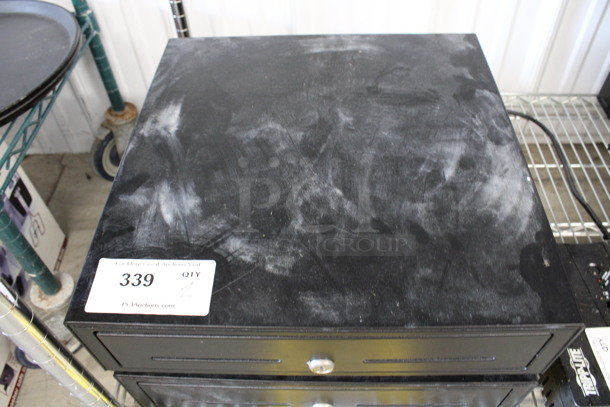 2 Black Metal Cash Drawers. 16.5x16.5x4. 2 Times Your Bid! - Image 3 of 4