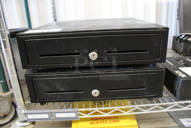 2 Black Metal Cash Drawers. 16.5x16.5x4. 2 Times Your Bid! - Image 4 of 4
