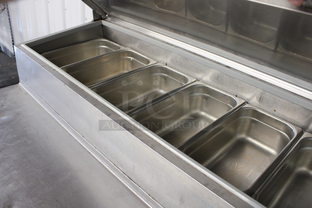 Victory Model VPT-65 Stainless Steel Commercial Pizza Prep Table on Commercial Casters. 115 Volts, 1 Phase. 65x35x47. Tested and Powers On But Does Not Get Cold - Image 5 of 8