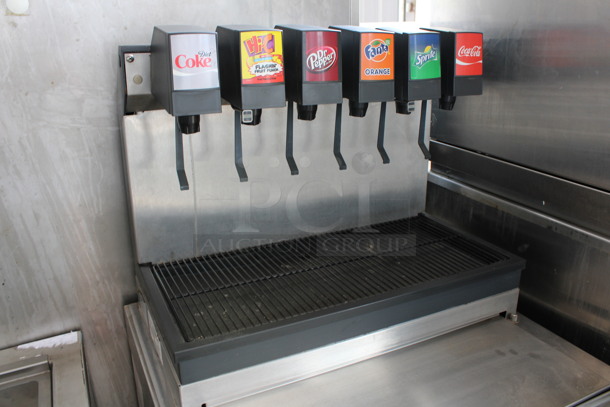 Stainless Steel Commercial 6 Flavor Carbonated Beverage Machine on Ice Bin. 25x25x57 - Image 3 of 5