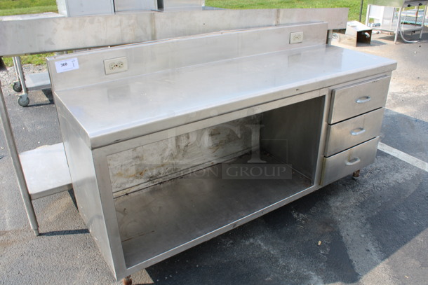 Stainless Steel Table w/ 3 Drawers and Under Shelf. 72x24x40 - Image 2 of 4