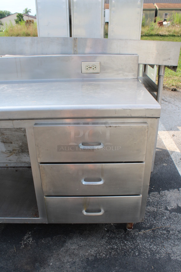Stainless Steel Table w/ 3 Drawers and Under Shelf. 72x24x40 - Image 3 of 4