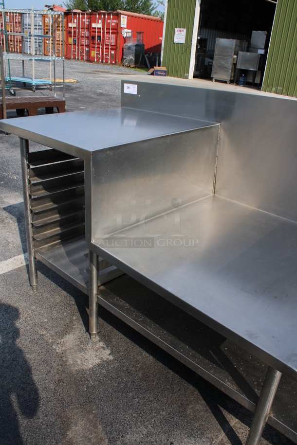 Stainless Steel Commercial Table w/ Under Shelf, Pan Rack and Back Splash. 96x30x43 - Image 3 of 4
