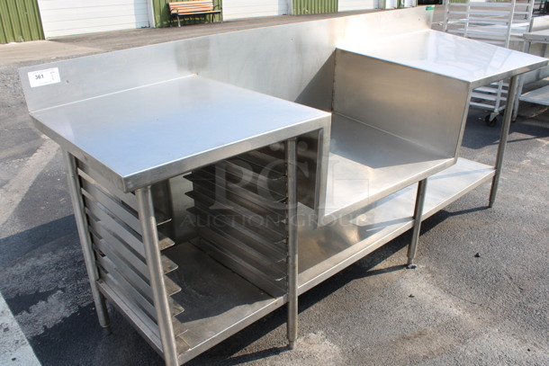 Stainless Steel Commercial Table w/ Under Shelf, Pan Rack and Back Splash. 96x30x43 - Image 4 of 4