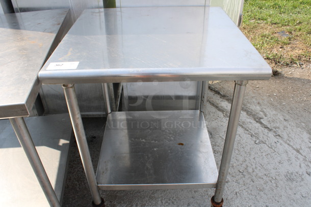 Stainless Steel Commercial Table w/ Under Shelf on Commercial Casters. 30x30x37