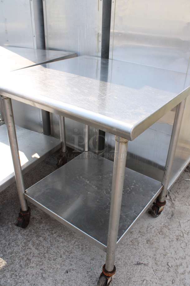 Stainless Steel Commercial Table w/ Under Shelf on Commercial Casters. 30x30x37 - Image 2 of 3
