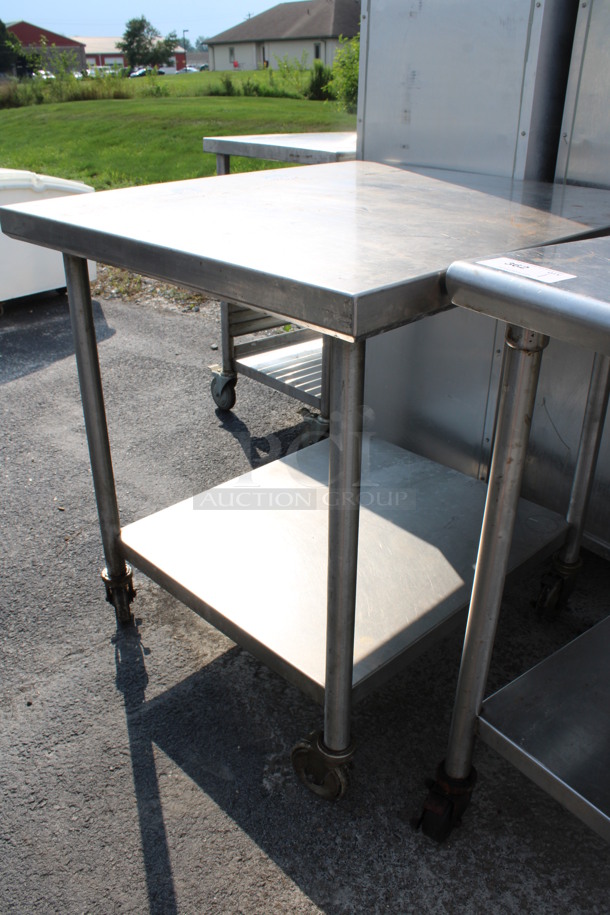 Stainless Steel Commercial Table w/ Under Shelf on Commercial Casters. 33x36x36 - Image 2 of 3