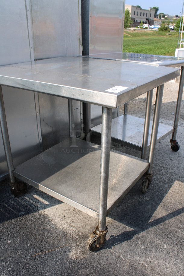 Stainless Steel Commercial Table w/ Under Shelf on Commercial Casters. 33x36x36 - Image 3 of 3