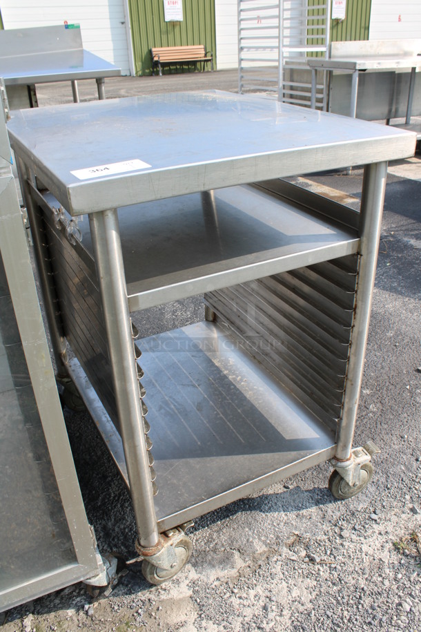 Stainless Steel Commercial Table w/ Under Shelf and Pan Rack on Commercial Casters. 24x30x36 - Image 4 of 4