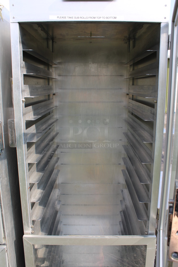 Nu Vu Metal Commercial Enclosed Pan Transport Rack w/ 2 Half Size View Through Doors on Commercial Casters. 21x28x70 - Image 4 of 4