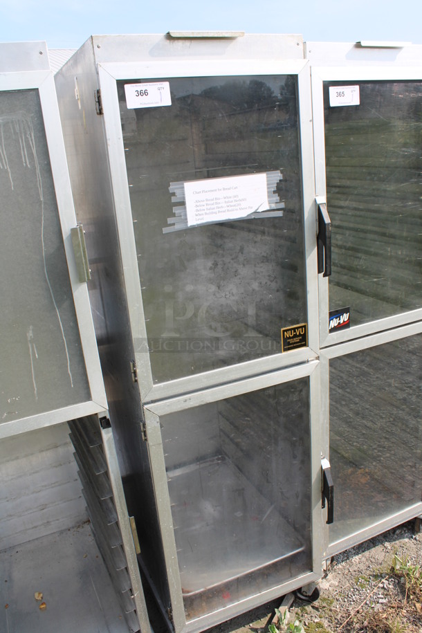 Nu Vu Metal Commercial Enclosed Pan Transport Rack w/ 2 Half Size View Through Doors on Commercial Casters. 21x28x71 - Image 2 of 4