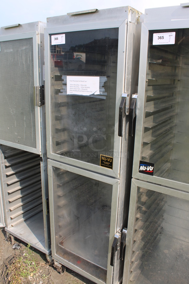 Nu Vu Metal Commercial Enclosed Pan Transport Rack w/ 2 Half Size View Through Doors on Commercial Casters. 21x28x71 - Image 3 of 4