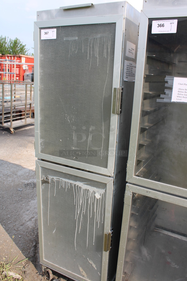Metal Commercial Enclosed Pan Transport Rack w/ 2 Half Size View Through Doors on Commercial Casters. 21x28x71 - Image 3 of 5