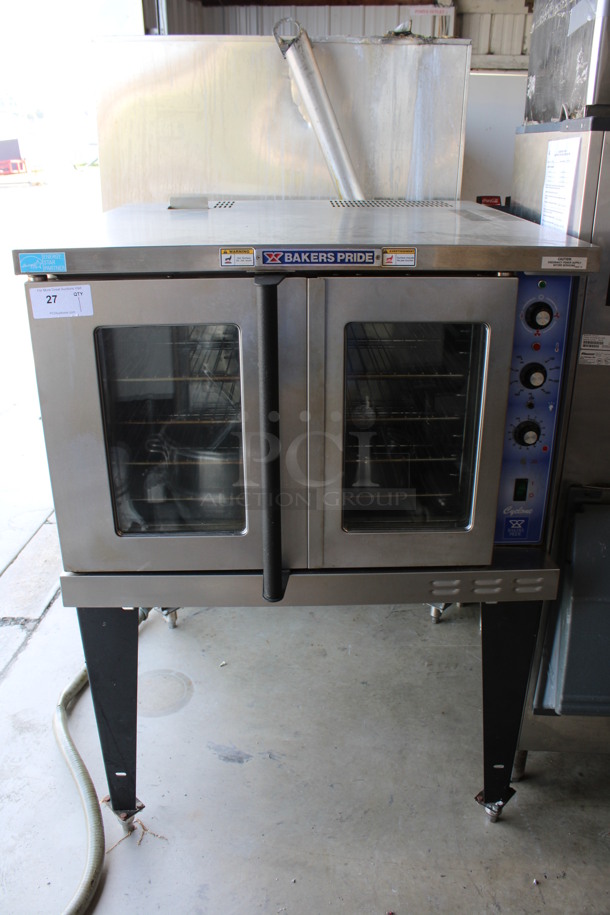 FANTASTIC! Baker's Pride Model 456VDCOER41 ENERGY STAR Stainless Steel Commercial Electric Powered Full Size Convection Oven w/ View Through Doors, Metal Oven Racks and Thermostatic Controls on Metal Legs. 240 Volts, 1/3 Phase. 38x38x55.5