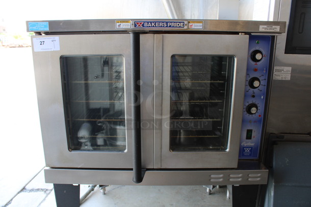 FANTASTIC! Baker's Pride Model 456VDCOER41 ENERGY STAR Stainless Steel Commercial Electric Powered Full Size Convection Oven w/ View Through Doors, Metal Oven Racks and Thermostatic Controls on Metal Legs. 240 Volts, 1/3 Phase. 38x38x55.5 - Image 2 of 8