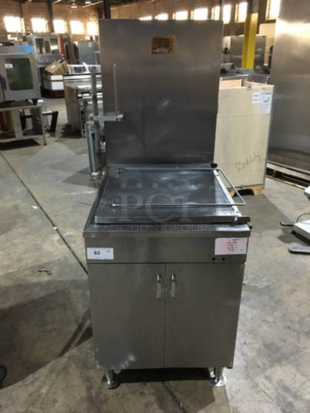 Belshaw Commercial Natural Gas Powered 4 Burner Donut Fryer! With Backsplash! All Stainless Steel!  Model 718LCG Serial W3441! On Legs!
