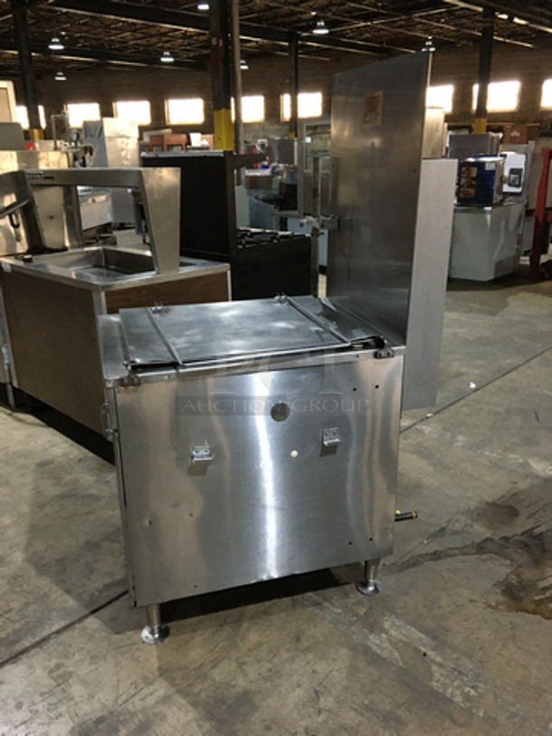Belshaw Commercial Natural Gas Powered 4 Burner Donut Fryer! With Backsplash! All Stainless Steel!  Model 718LCG Serial W3441! On Legs! - Image 2 of 9