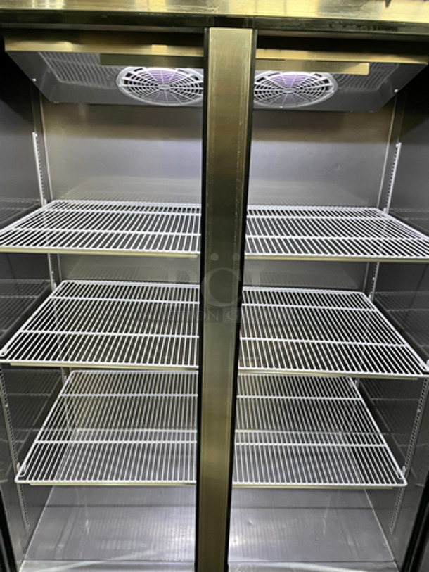 AMAZING! Turbo Air Commercial 2 Door Reach In Freezer! All Stainless Steel! With Poly Coated Racks! On Casters! Tested & Working! - Image 4 of 10