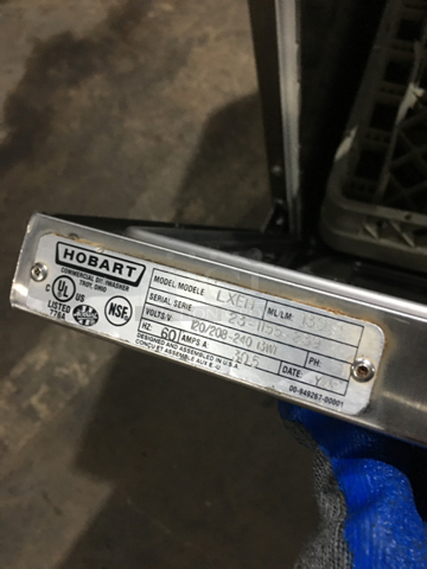 FAB! New Body Style! Hobart Commercial Under The Counter Dishwasher! With Dish Rack! All Stainless Steel! Model LXEH Serial 231155239! 120/208/240V 1Phase! - Image 8 of 9