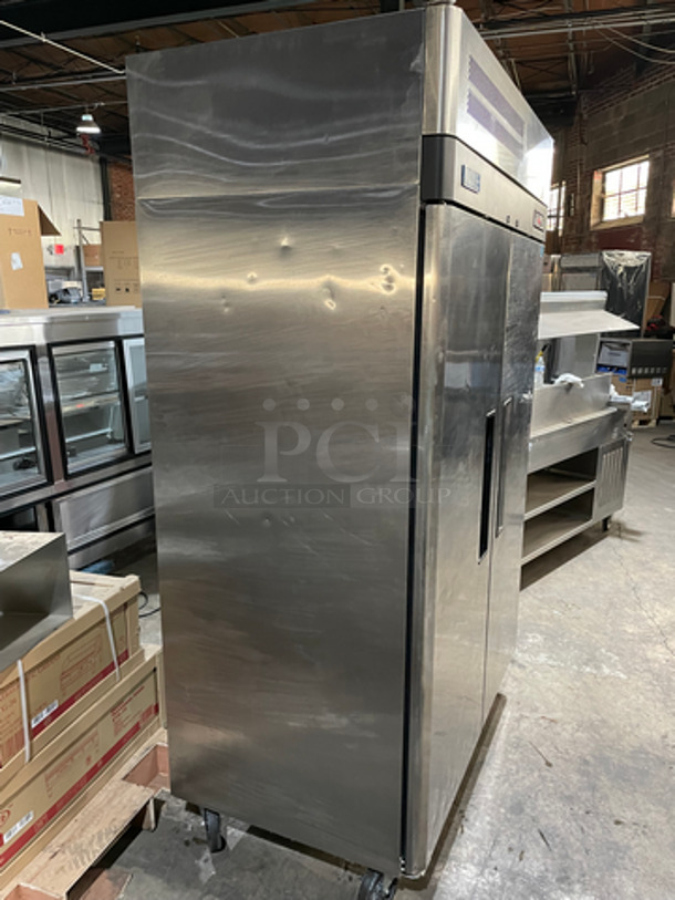AMAZING! Turbo Air Commercial 2 Door Reach In Freezer! All Stainless Steel! With Poly Coated Racks! On Casters! Tested & Working! - Image 7 of 10