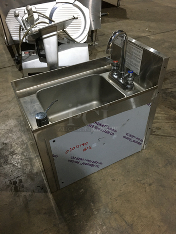 Choice Commercial Under The Bar Hand Sink! With Faucet! All Stainless Steel! Model CHSA12D Serial 391510! - Image 2 of 9