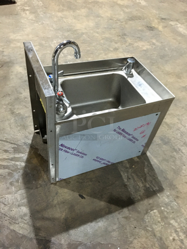 Choice Commercial Under The Bar Hand Sink! With Faucet! All Stainless Steel! Model CHSA12D Serial 391510! - Image 4 of 9