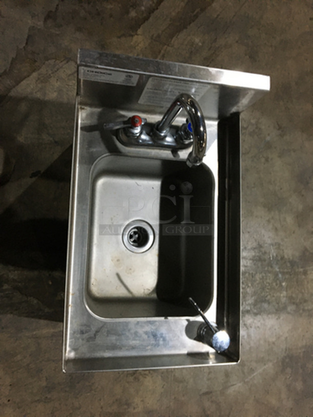 Choice Commercial Under The Bar Hand Sink! With Faucet! All Stainless Steel! Model CHSA12D Serial 391510! - Image 5 of 9