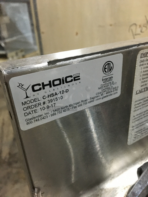 Choice Commercial Under The Bar Hand Sink! With Faucet! All Stainless Steel! Model CHSA12D Serial 391510! - Image 8 of 9