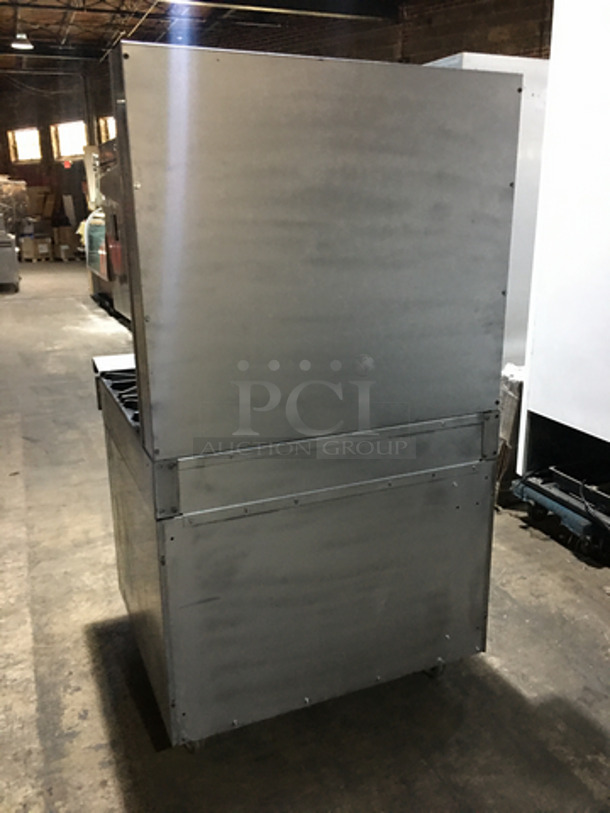 Sweet! US Range Heavy Duty Commercial 6 Burner Stove! With Full Size Oven! With Raised Back Splash & Salamander Shelf! On Commercial Casters! - Image 3 of 10