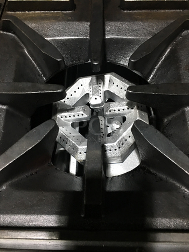 Sweet! US Range Heavy Duty Commercial 6 Burner Stove! With Full Size Oven! With Raised Back Splash & Salamander Shelf! On Commercial Casters! - Image 6 of 10