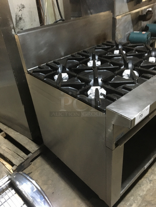 Garland Commercial Natural Gas Powered 6 Burner Stove! With Storage Space Underneath! With Backsplash! All Stainless Steel! Model U366S Serial 1709100100934! On Commercial Casters! - Image 3 of 10