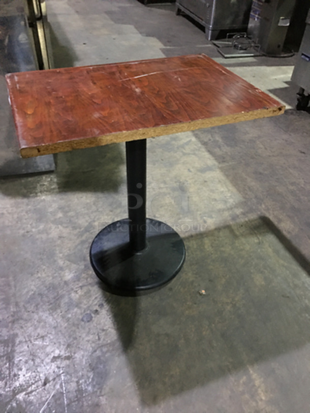 Wooden Style Square Dining Tables! With Metal Base! 2 X Your Bid! - Image 2 of 6