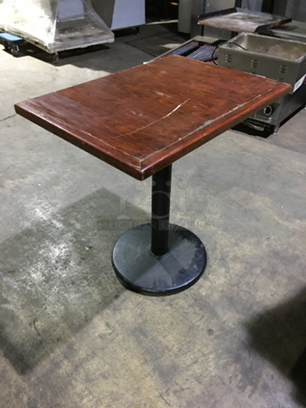 Wooden Style Square Dining Tables! With Metal Base! 2 X Your Bid! - Image 3 of 6