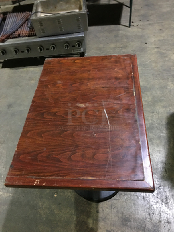 Wooden Style Square Dining Tables! With Metal Base! 2 X Your Bid! - Image 4 of 6