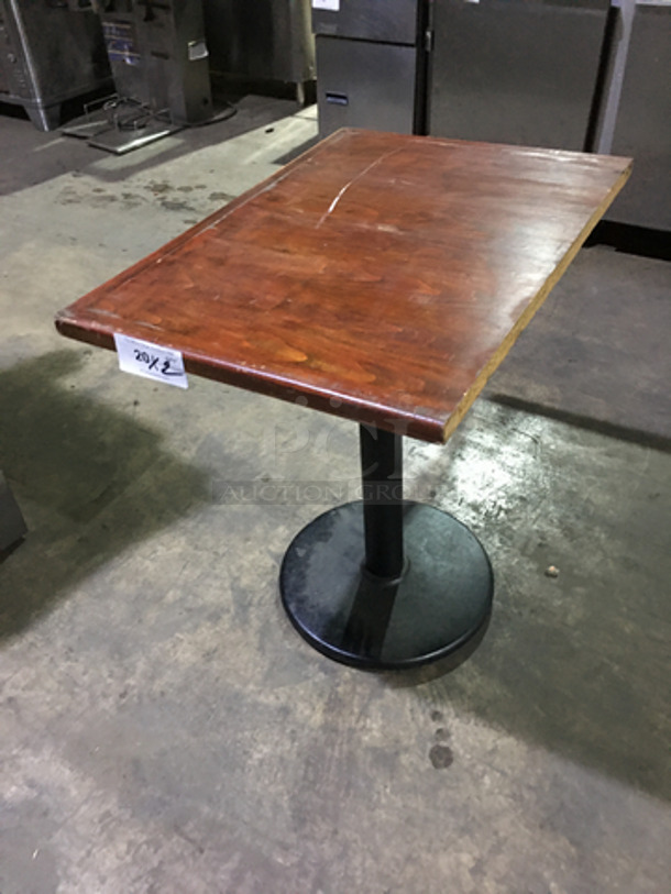 Wooden Style Square Dining Tables! With Metal Base! 2 X Your Bid!