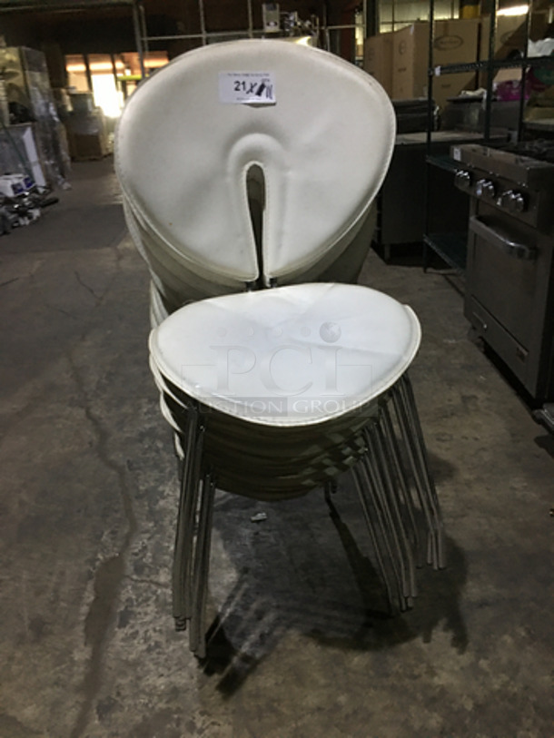Modern Style Cushioned Dining Chairs! With Metal Legs! 11 X Your Bid! - Image 1 of 8