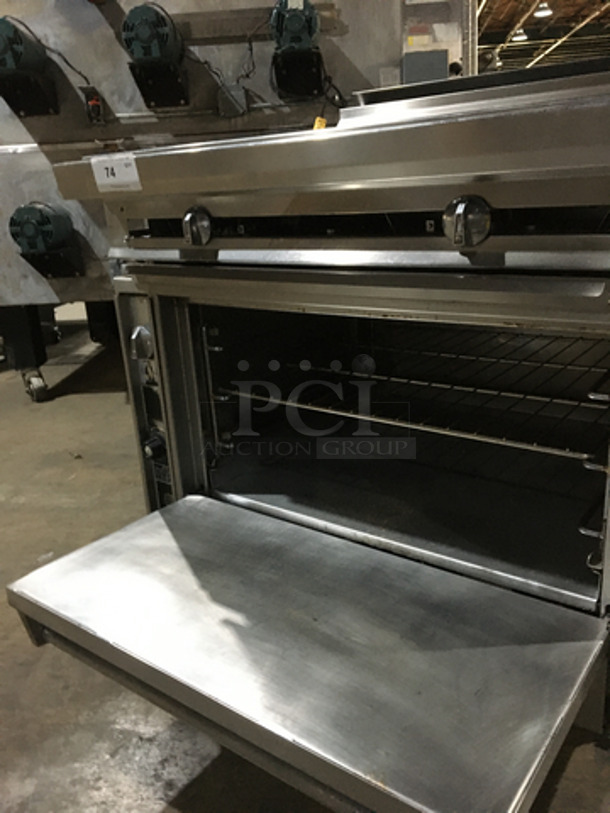 Jade Range Commercial Natural Gas Powered French Top/Hot Plate Stove! With Full Size Oven Underneath! All Stainless Steel! On Casters! - Image 7 of 11