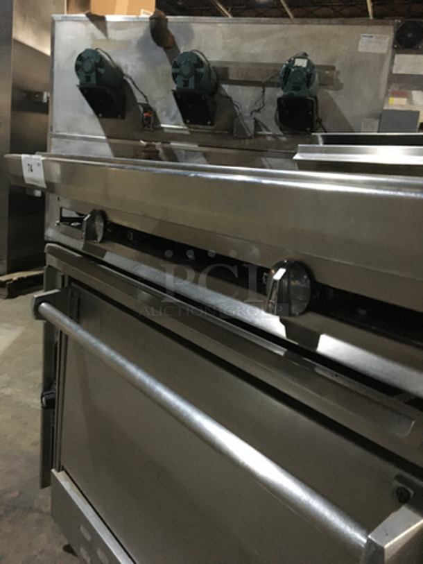 Jade Range Commercial Natural Gas Powered French Top/Hot Plate Stove! With Full Size Oven Underneath! All Stainless Steel! On Casters! - Image 10 of 11