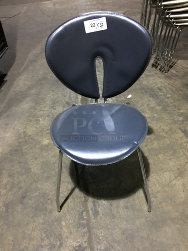 Modern Style Cushioned Dining Chairs! With Metal Legs! 7 X Your Bid! - Image 2 of 7