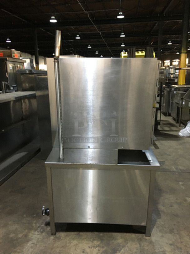 Groen Commercial Natural Gas Powered Dual Cabinet Steamer! All Stainless Steel! Model HY6GSTEAMER Serial 60156710! On Legs! - Image 3 of 10
