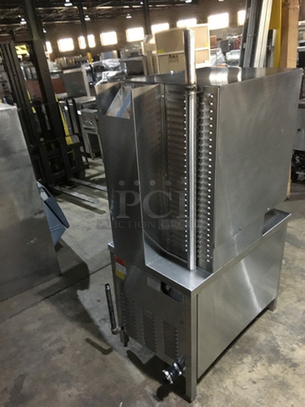 Groen Commercial Natural Gas Powered Dual Cabinet Steamer! All Stainless Steel! Model HY6GSTEAMER Serial 60156710! On Legs! - Image 4 of 10