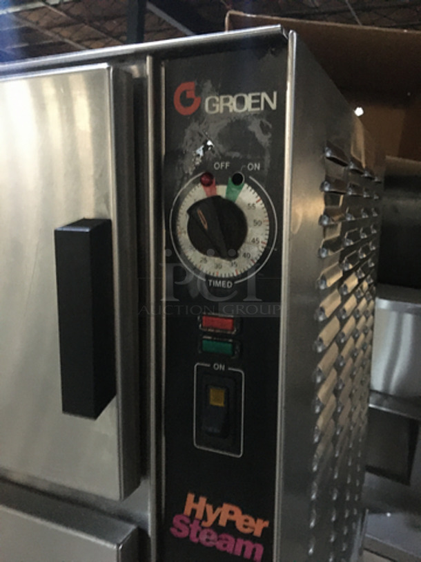 Groen Commercial Natural Gas Powered Dual Cabinet Steamer! All Stainless Steel! Model HY6GSTEAMER Serial 60156710! On Legs! - Image 6 of 10